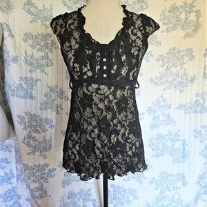 Size S to M Request Black Lace Top